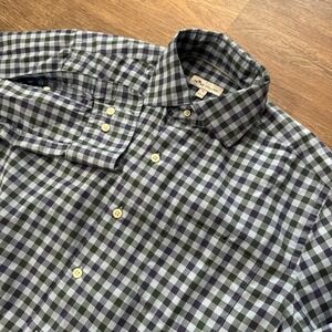 Peter‎ Millar Men's Blue Green Plaid Button Up Shirt Sz S Golf Preppy Casual